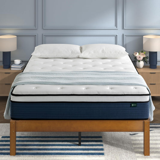 10 Inch King Size Hybrid Mattress in a Box, Medium Plush Bed with Comfort Support & Motion Isolation, Fiberglass-Free, Certified Safe Foams & Fabric
