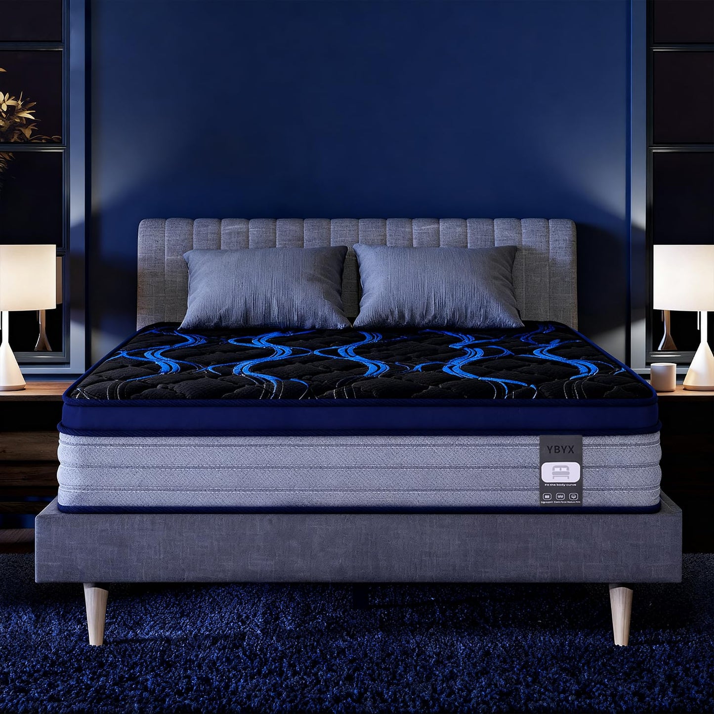 Twin Mattress, 12 Inch Medium Firm Hybrid Bed in a Box, Memory Foam with Zoned Pocket Coils, Motion Isolation & Edge Support