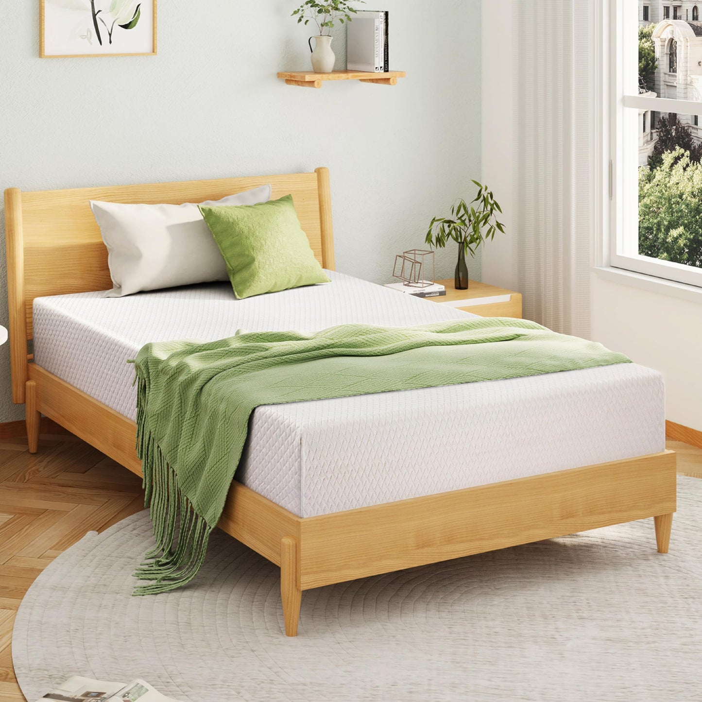 5 Inch Full Size Kids Mattress, Memory Foam Bed with Cooling Green Tea Gel, Medium Firm Support, White, 75'' x 54''