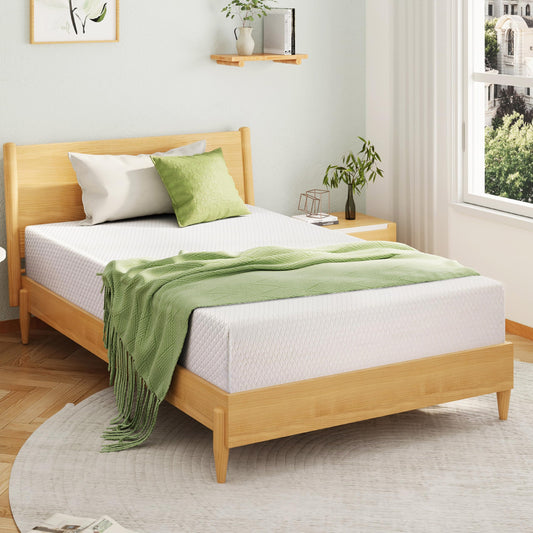 5 Inch Full Size Kids Mattress, Memory Foam Bed with Cooling Green Tea Gel, Medium Firm Support, White, 75'' x 54''