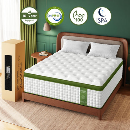 ZINUS 12 Inch Green Tea Essential Memory Foam Mattress, King, Medium Feel, Fiberglass-Free, Breathable Airflow Foam, Certified Safe, Mattress in a Box