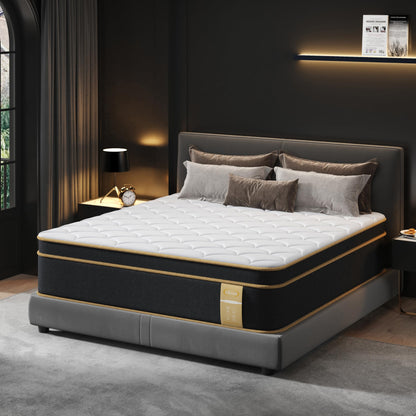 12 Inch Full Size Mattress, Soft & Comfortable Bed with Breathable Material, Four-Sided Reinforcement, Quiet & Easy to Clean, Vacuum Packed
