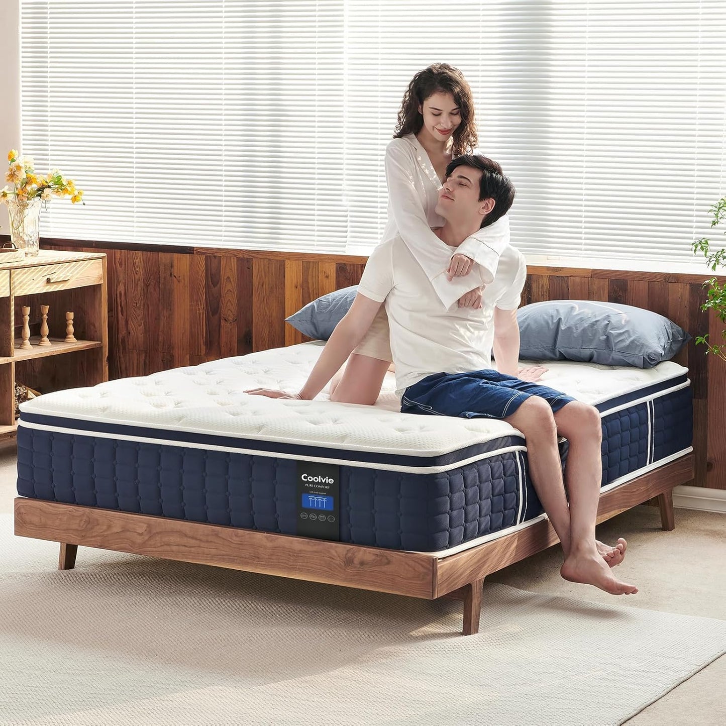12 Inch California King Hybrid Mattress in a Box, Memory Foam & Pocket Springs, Medium Feel Bed for Cooler Sleep & Pressure Relief