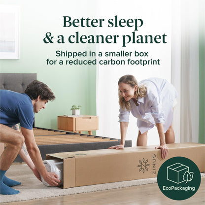 ZINUS 10 Inch Spring Sensation Hybrid Mattress [New Version], Queen, Fiberglass Free, Medium Firmness, Durable Support, Certified Safe Foams & Fabric, Mattress in A Box