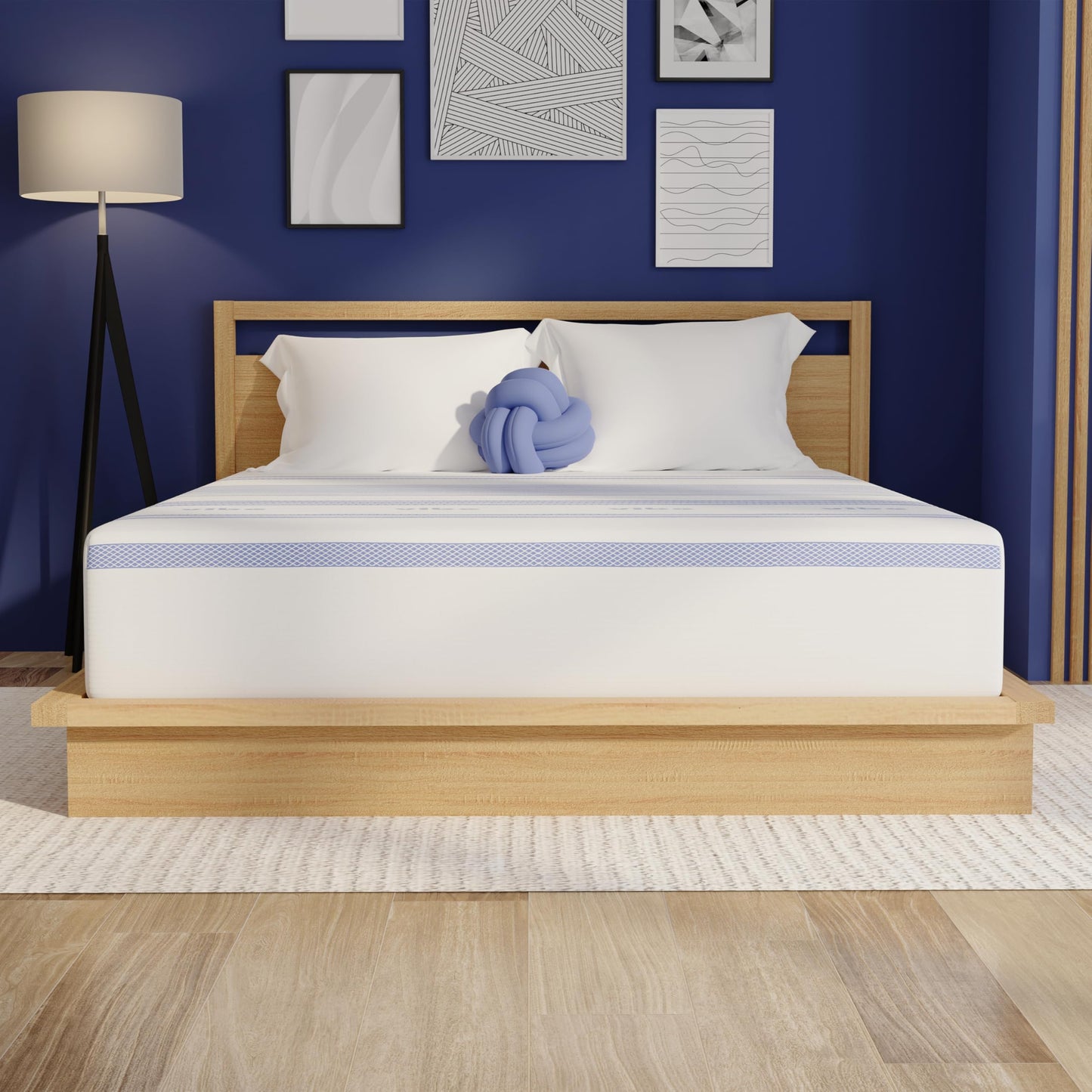 12 Inch King Memory Foam Mattress | Gel Bed in a Box | CertiPUR-US Certified | White