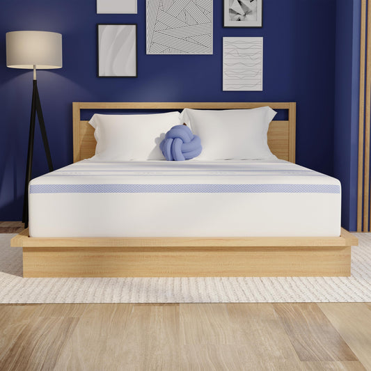 12 Inch King Memory Foam Mattress | Gel Bed in a Box | CertiPUR-US Certified | White