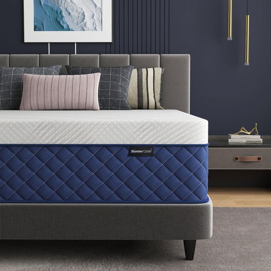 10 Inch Queen Size Hybrid Mattress in a Box, Memory Foam & Pocket Springs, Breathable Bed for Comfort, Support & Pressure Relief, CertiPUR-US, 60" × 80"