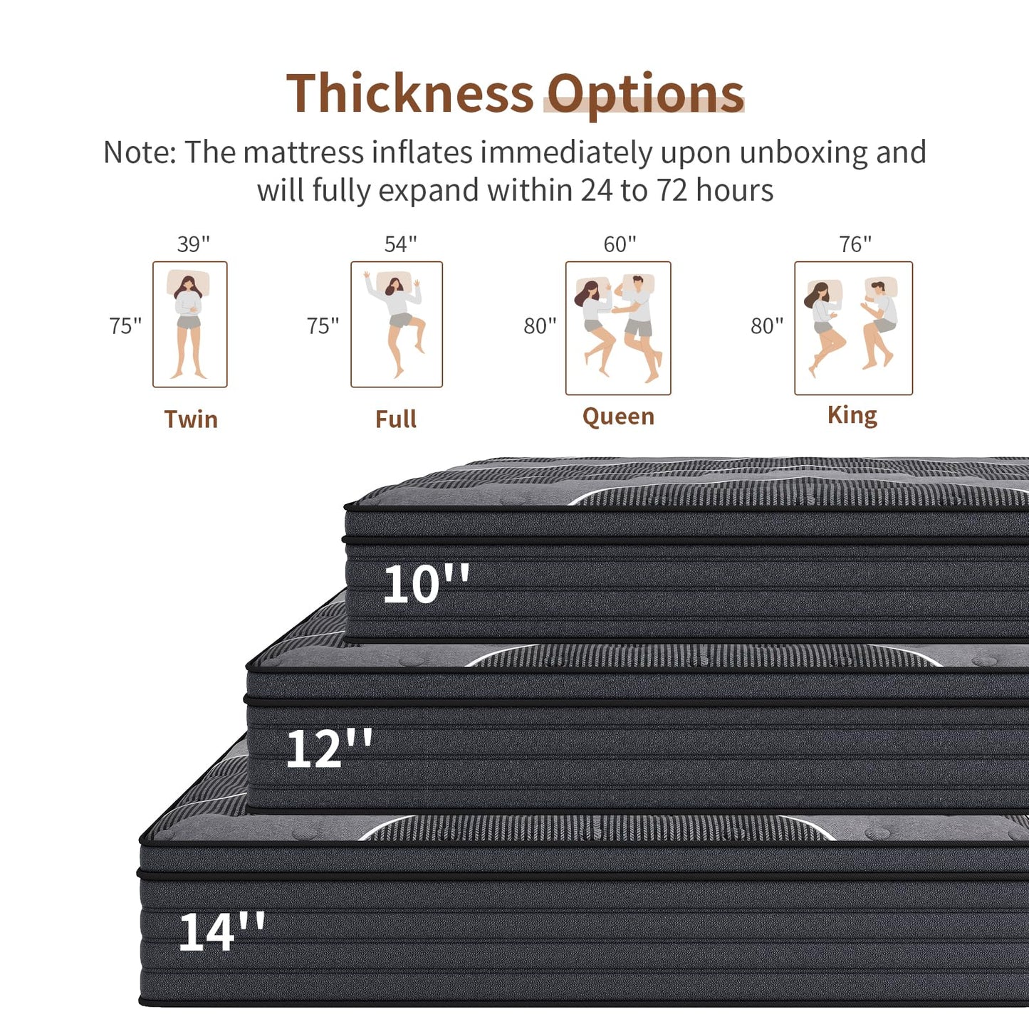 12 Inch Full Hybrid Mattress | Medium Firm Memory Foam with Pocket Springs | Pressure Relief | CertiPUR-US Certified