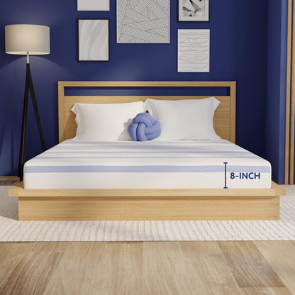 8 Inch King Memory Foam Mattress | Gel Bed in a Box | Fiberglass Free | CertiPUR-US Certified | White