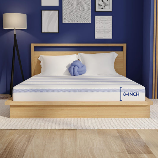 8 Inch King Memory Foam Mattress | Gel Bed in a Box | Fiberglass Free | CertiPUR-US Certified | White