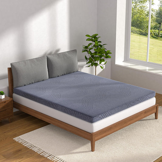 Queen Mattress Topper, 4 Inch Gel Infused Memory Foam Pad with Washable Cover, Cooling Comfort & Pressure Relief