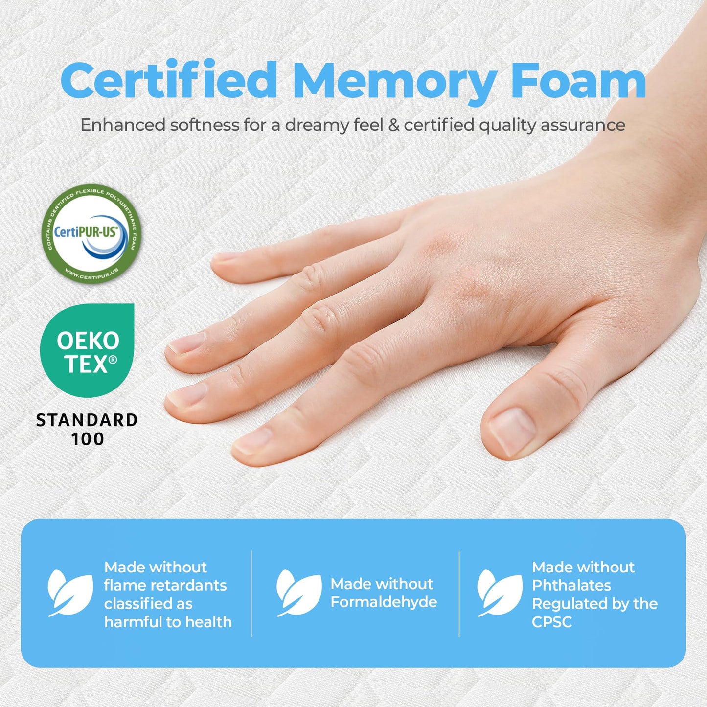 10 Inch Twin Size Memory Foam Mattress in a Box, Medium Firm Bed for Comfort & Pressure Relief, CertiPUR-US Certified