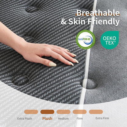 12 Inch Full Hybrid Mattress | Medium Firm Memory Foam with Pocket Springs | Pressure Relief | CertiPUR-US Certified