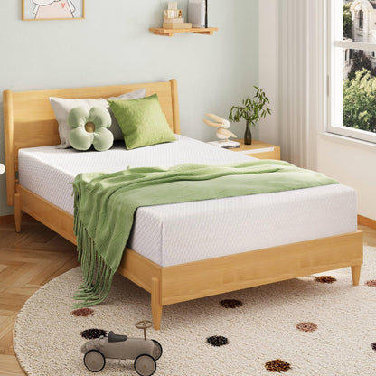12 Inch Full Size Memory Foam Mattress in a Box, Cooling Green Tea Gel, Medium Support, White, 75'' x 54''