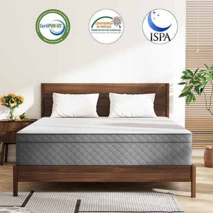 12 Inch Queen Hybrid Mattress | Medium Firm Memory Foam with Pocket Springs | CertiPUR-US Certified, Fiberglass Free
